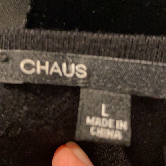 Chaus black cream metallic gold striped pullover - Picture 3 of 4